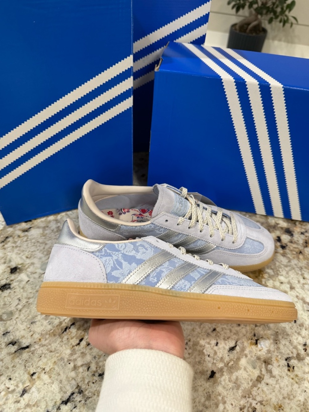adidas x Liberty London Handball Spezial Crystal Sky / Silver Metallic - Picture 11 of 12
